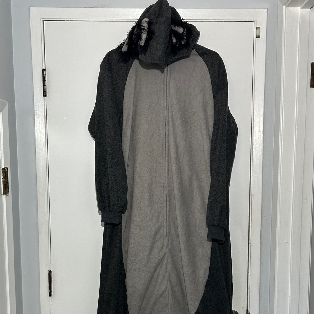 Axolotl Hooded Onesie Pajama Halloween Costume Cosplay Adult Size L Pocket